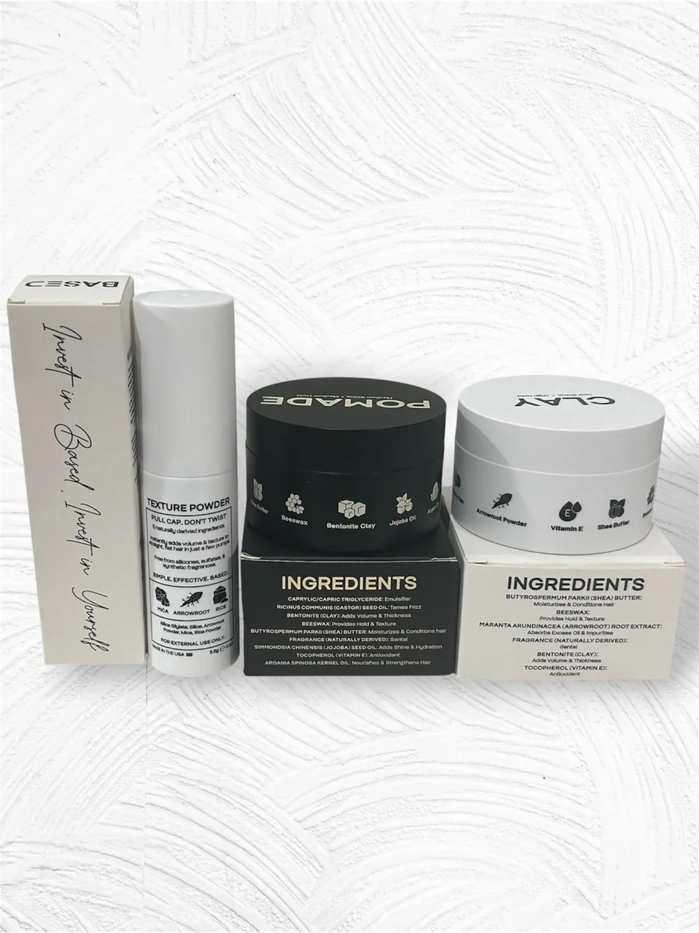 BASED BODYWORKS Pomade Clay & Texture Powder Styling Bundle NIB